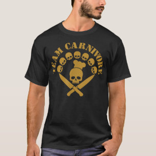 T-shirt crâne croisé couteaux barbecue boucher humour fume