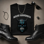 T-Shirt crâne cyberpunk « Ne jamais abandonner »