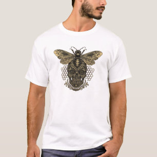 T-shirt Crâne d'abeille gothique - Abeille dorée ornée