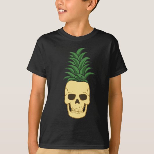 T-shirt Crâne d'ananas drôle et effrayant (Devant)