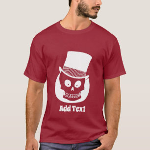T-shirt Crâne dans chapeau supérieur, ajouter du texte