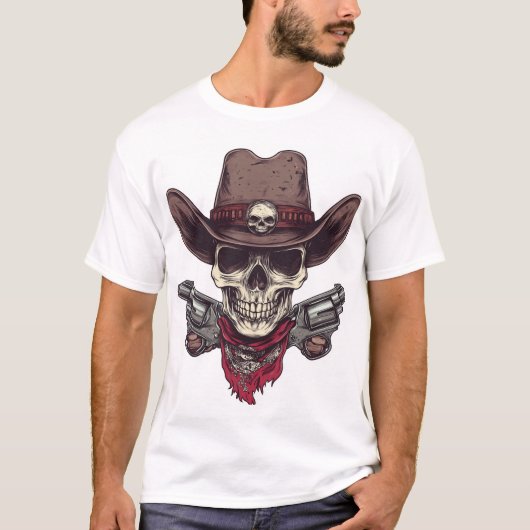 T-shirt Crâne dans le Far West (Devant)