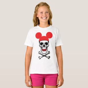 T-shirt Crâne dans un chapeau à oreilles de souris de dess
