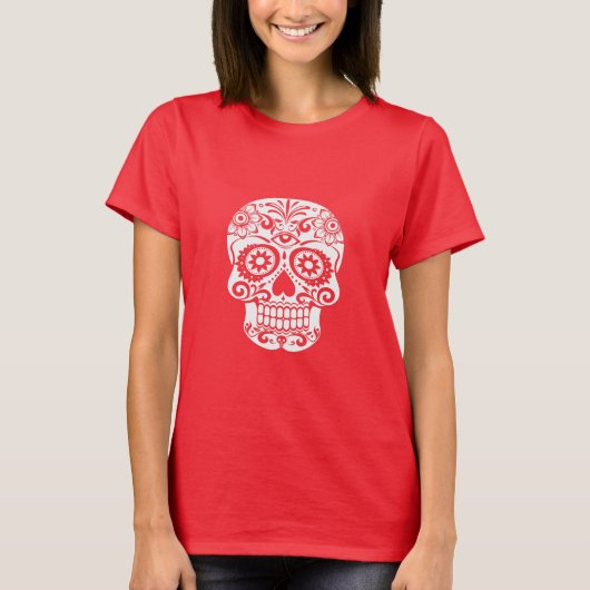 T-shirt Crâne d'art orné (Devant)