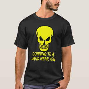 T-shirt Crâne d'avertissement radioactif qui arrive sur un