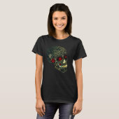 T-shirt Crâne de araignée & Roses de filigrane gothique gl (Devant entier)