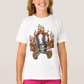 T-shirt Crâne de baseball flamboyant (Devant)