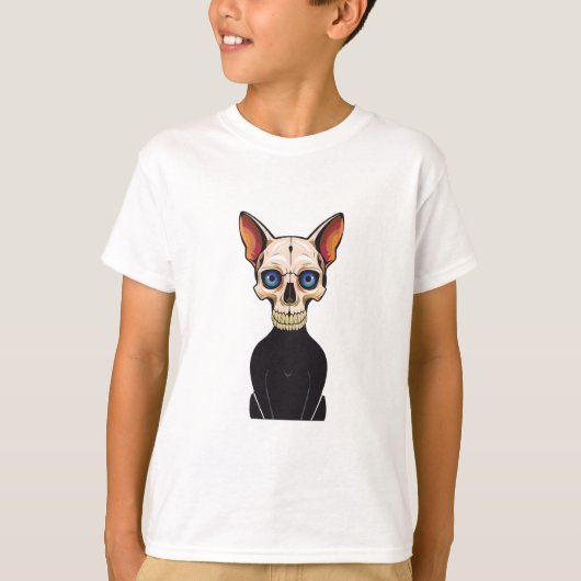 T-shirt crâne de chat (Devant)