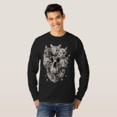T-shirt Crâne de chat Skeleton Costume d'Halloween Amoureu (Devant entier)