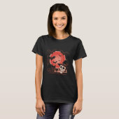 T-shirt Crâne de chat squelette Kitty Gothique mignon Hall (Devant entier)