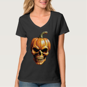 T-shirt Crâne de citrouille enflammé pour Halloween