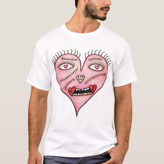 T-shirt Crâne de cœur cousu (Devant)