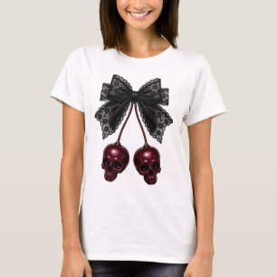 T-shirt Crâne de Coquette Arc Gothique Cerise