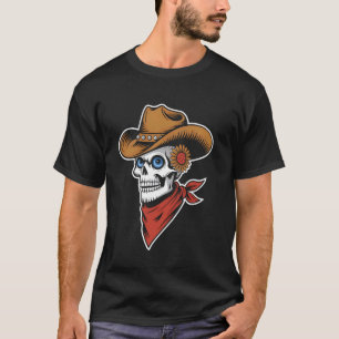T-shirt Crâne de Cowboy Graphique Désert Occidental Tourne
