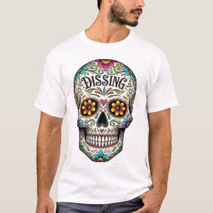 T-shirt Crâne de Dia de los muertes. Fête mexicaine des mo