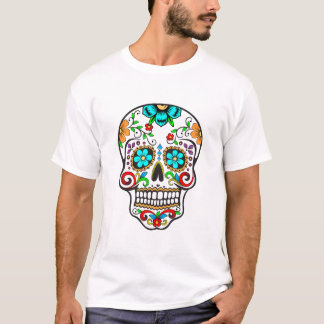 T-shirt Crâne de Dia de Los Muertos Color