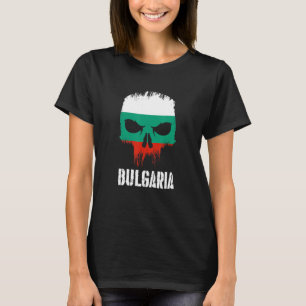 T-shirt Crâne de drapeau bulgare Fierté bulgare Patriotiqu