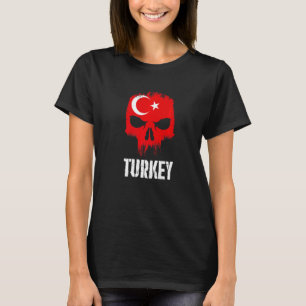 T-shirt Crâne de drapeau de Turquie Fierté turque Patrioti