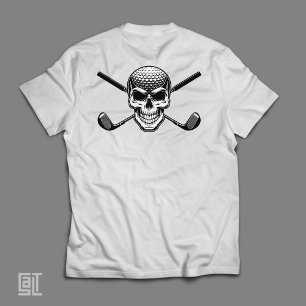 T-shirt Crâne de golf avec os croisés - Golfeur pirate aud