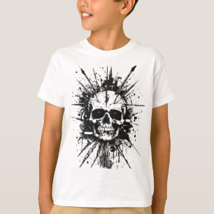 T-shirt Crâne de Grunge Edgy avec caractéristiques pointue
