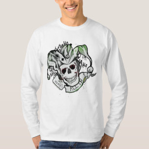 T-shirt Crâne de joker du peloton de suicide "tout dans