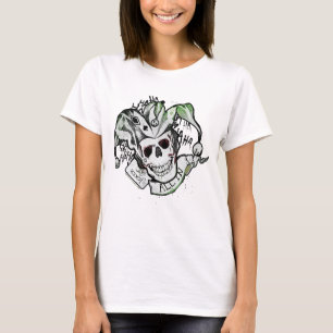 T-shirt Crâne de joker du peloton de suicide "tout dans
