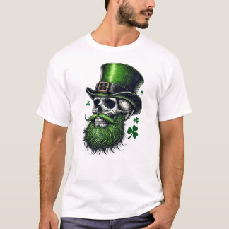 T-shirt Crâne de la Saint Patrick à la barbe verte