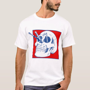 T-shirt Crâne de l'artiste avec crayons et pinceaux