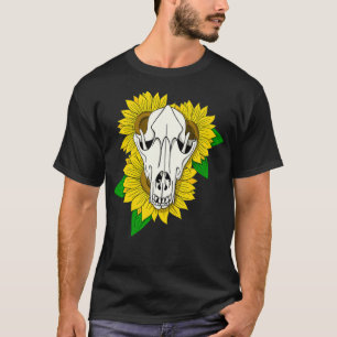 T-shirt Crâne de loup et tournesol joli Taidermy Cadeaux H