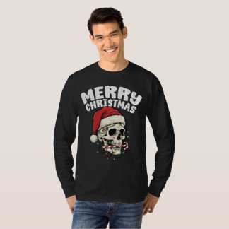 T-shirt Crâne de Noël avec lumières