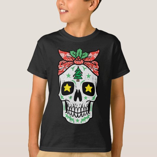 T-shirt Crâne de Noël Bandana Xmas Mexicaine Femmes G (Devant)