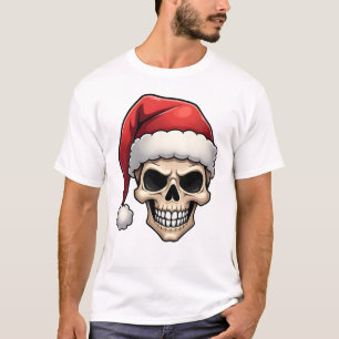 T-shirt Crâne de Noël Funny Santa XMES Hommes Femmes T-Shi