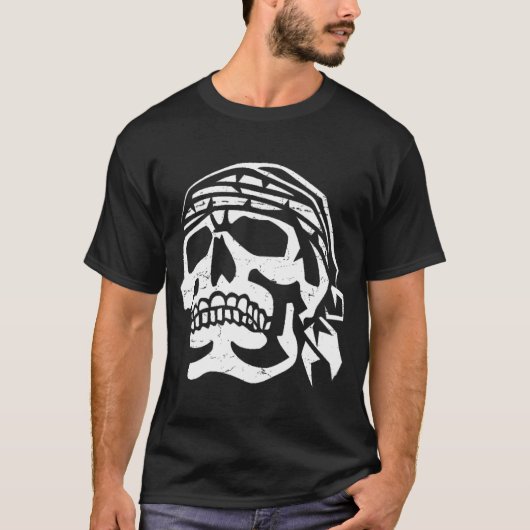 T-shirt Crâne de pirate en état de détresse (Devant)