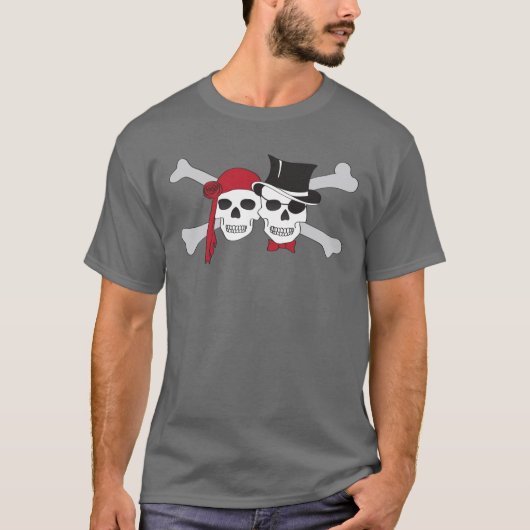 T-shirt crâne de pirate et os croisés (Devant)