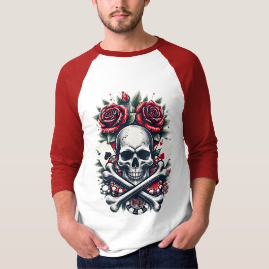 T-shirt Crâne de Poker (Devant)