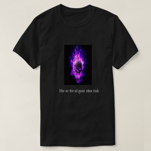 t-shirt crâne de rage flamboyant violet (Design devant)