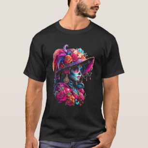 T-shirt Crâne de sucre Catrina vibrant Dia De Los Muertos