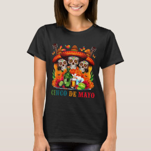 T-shirt Crâne de sucre cinco de mayo fête mexicaine