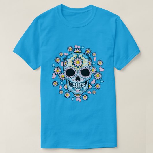 T-shirt Crâne de sucre coloré (Design devant)