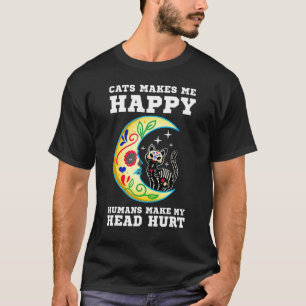 T-shirt Crâne de sucre de chat et de lune Dia de Los Muert