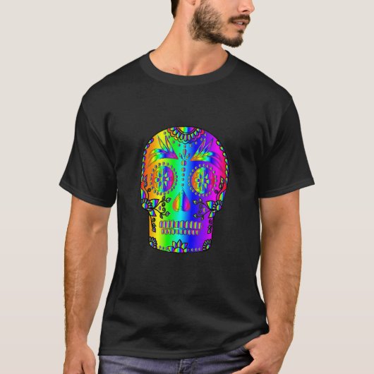 T-shirt Crâne de sucre mexicain CouleurModèle Mexique Cade (Devant)