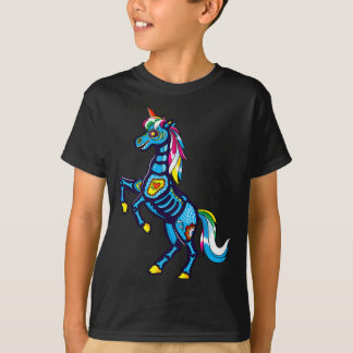 T-shirt Crâne de sucre mignon licorne mexicaine Halloween