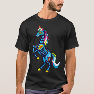 T-shirt Crâne de sucre mignon licorne mexicaine Halloween