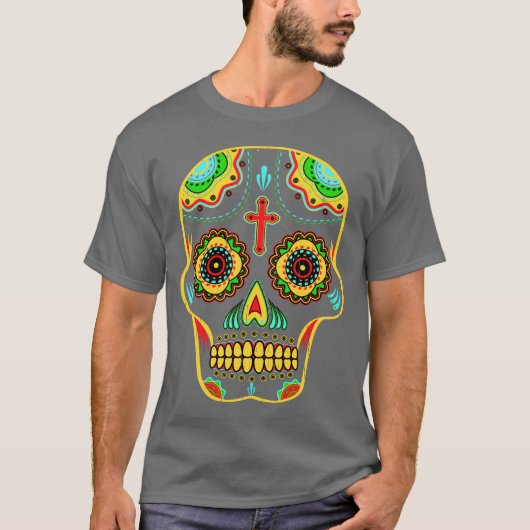 T-shirt Crâne de sucre polychrome (Devant)