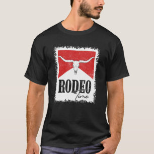 T-shirt Crâne de taureau de country western vintage blanch
