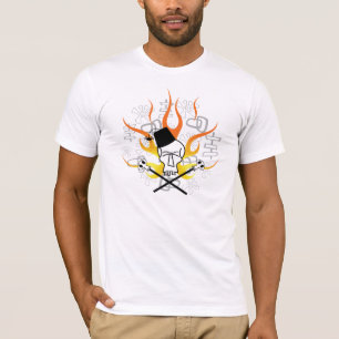 T-shirt Crâne de Tiki avec la chemise de flammes