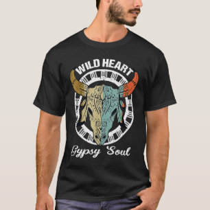 T-shirt Crâne de vache âme gitane cœur sauvage