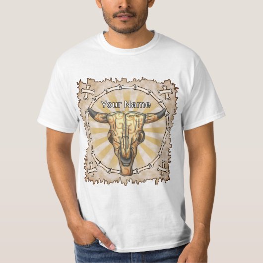 T-shirt Crâne de vache tribal (Devant)