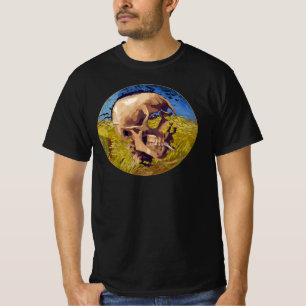 T-shirt Crâne de Van Gogh avec corbeaux à cigarette dans u