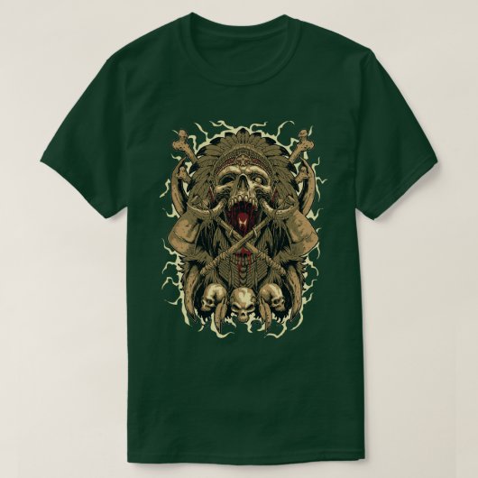 T-shirt crâne de vikings barbu (Design devant)